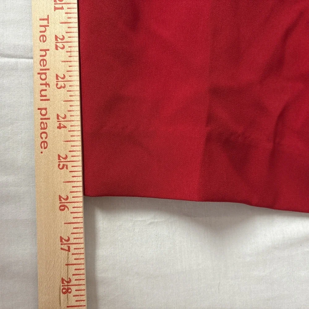 Lined Dress Pants Women Sz 20 Solid Red Pleated Front Elastic Waistbnd 40x26